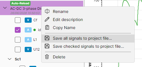 Save signal in jsimba file