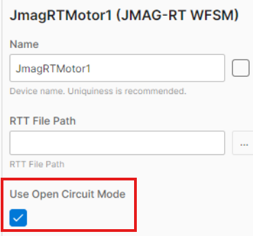 Back-EMF checkbox