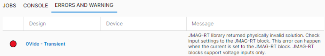 JMAG-RT error message